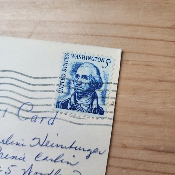 VINTAGE 1960s Las Vegas Postcard – 5¢ Washington Stamp, Written & Mailed from Ne - Picture 3 of 3